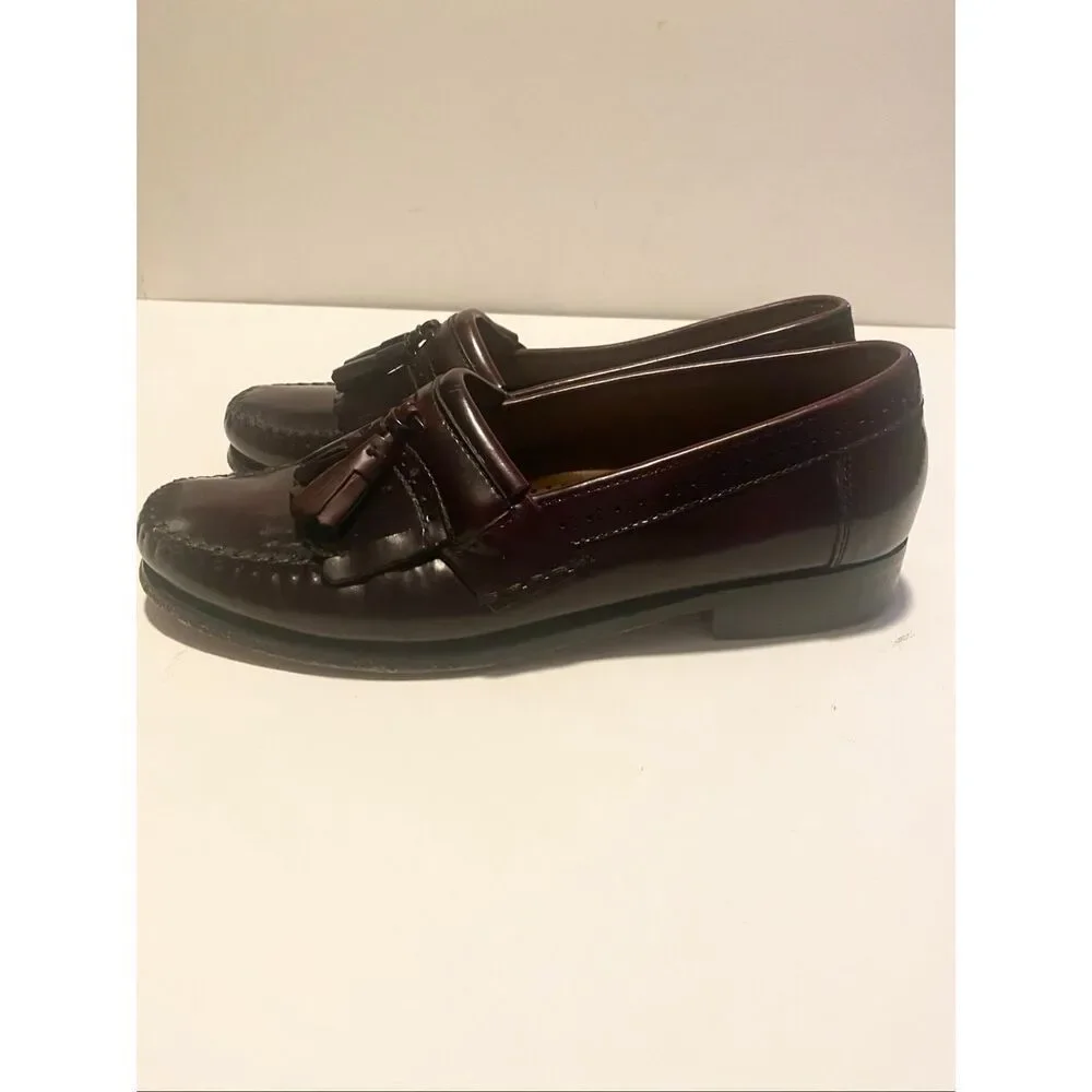 G.H. Bass Weejuns Tassel Loafer Leather Burgundy Mens 10D Preppy Classic